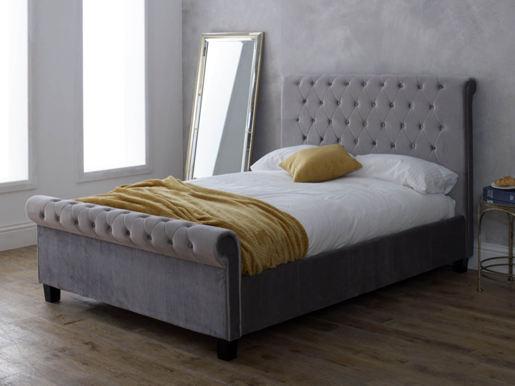 Orbit Fabric Silver Bed